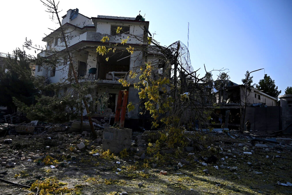 The residence of former defense minister Gen. Bismillah Khan in Kabul after it was attacked by Taliban fighters on August 4, 2022, precisely 11 days ahead of the fall of the capital city to the group.